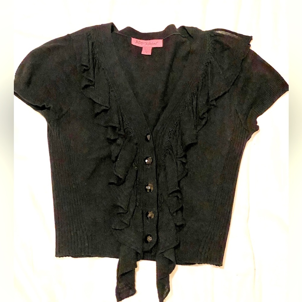 Cropped Betsey Johnson black sweater top